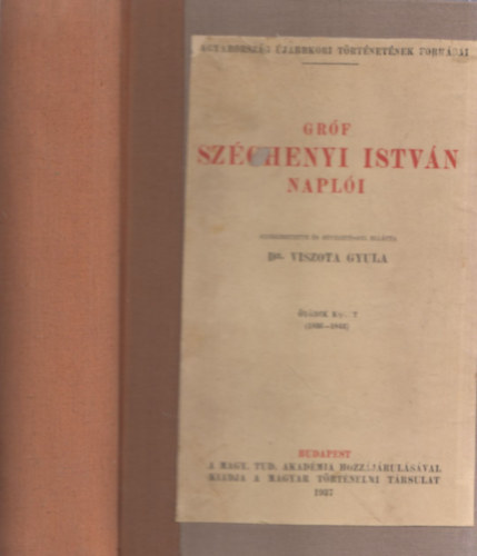 gr. Szchenyi Istvn - Grf Szchenyi Istvn napli V. (1836-1843) (Grf Szchenyi Istvn sszes Munki XIV.)