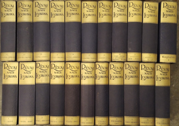 R�vai Nagy Lexikona I-XXI. + kieg�sz�t�s I. k�tet 22 db (Reprint)