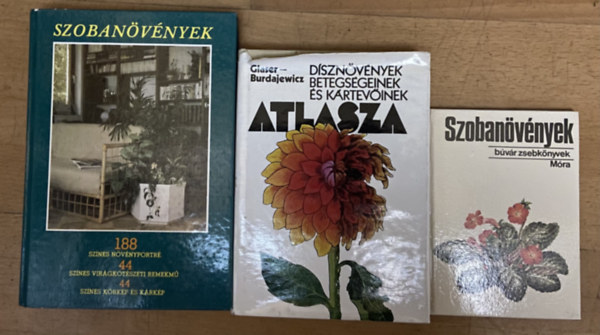 Glaser-Burdajewicz - 3 db könyv a szobanövényekről - Szobanövények, Dísznövények betegségeinek és kártevőinek atlasza, Szobanövények - Búvár Zsebkönyvek sorozat