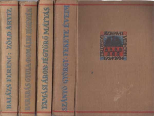 4 db Erd�lyi Sz�pm�ves C�h k�nyv: Fekete �veim + J�gt�r� M�ty�s + Dom�ldi jegeny�k + Z�ld �rv�z