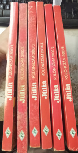 T�bb szerz� - 6 db J�lia k�l�nsz�m 2003. �vfolyam 1-6 k�tet (teljes)