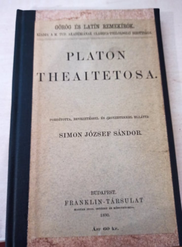 Simon József Sándor - Platon Theaitetosa
