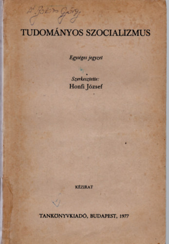 Honfi József - Tudományos szocializmus