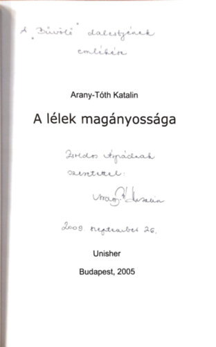 Arany-Tth Katalin - A llek magnyossga