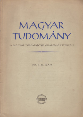 Magyar tudomny 1957. 9-10. szm