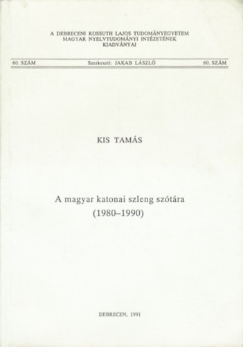 Kis Tams - A magyar katonai szleng sztra (1980-1990)