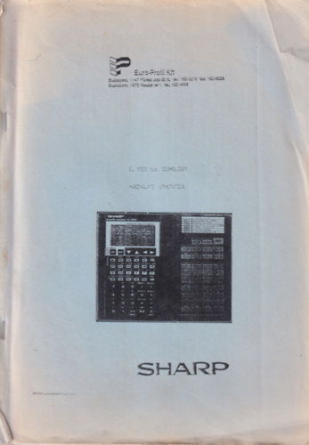 SHARP EL-9000 tip szmolgp hasznlati tmutatja