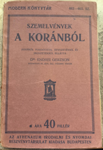 Dr. Endrei Gerzson  (ford.) - Szemelvnyek a Kornbl