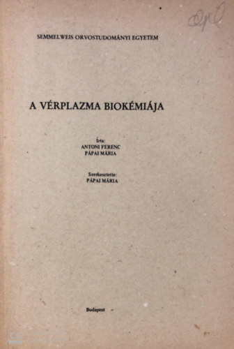 Antoni -Ppai - A vrplazma biokmija