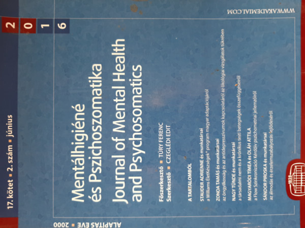 Ment�lhigi�n� �s Pszichoszomatika 2016 - 17 k�tet, 2. sz�m, j�nius