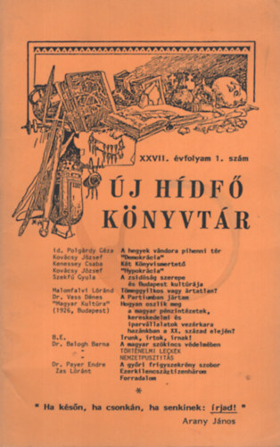 Tóth Judit (szerk.) - Új Hídfő Könyvtár XXVII. évfolyam 1. szám (1992., 1. szám)