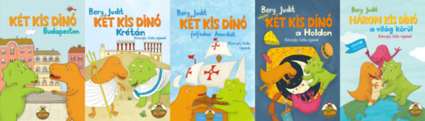 Berg Judit - 5 db mesek�nyv a K�t kis d�n� sorozatb�l: K�t kis d�n� Budapesten + K�t kis d�n� Kr�t�n + K�t kis d�n� felfedezi Amerik�t + K�t kis d�n� a holdon + H�rom kis d�n� a vil�g k�r�l (a K�t kis d�n� sorozat 2., 4., 5.,