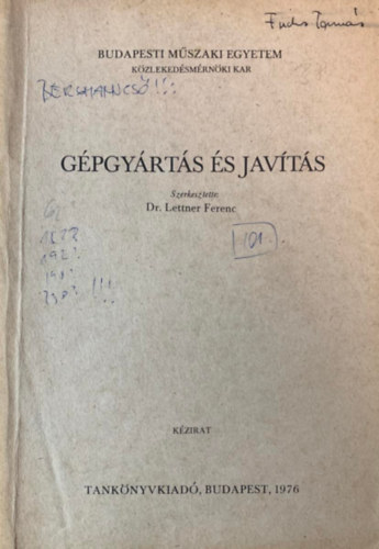 Dr. Lettner Ferenc - Gpgyrts s javts