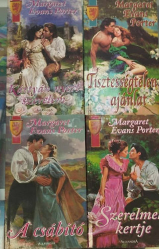 Margaret Evans Porter - 4 db-os KNYVMENT AJNLAT, Margaret Evans: Krtyn nyert szerelem, A csbt, Tisztessgtelen ajnlat, Szerelmek kertje