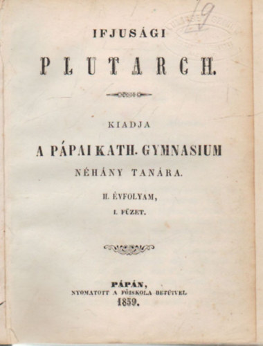 Ifjusgi plutarch (II. vfolyam, 1. s 2. fzet, egybektve)