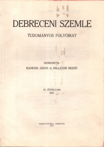 Debreceni Szemle (Tudomnyos folyirat) 1935/mjus