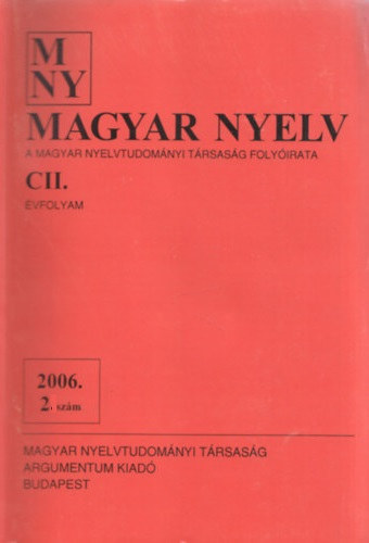 Magyar nyelv 2006/2 (CII.évfolyam)
