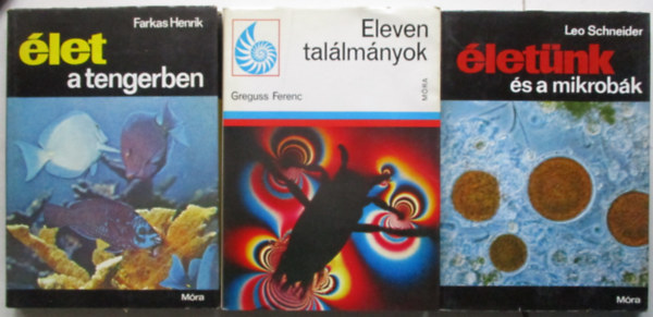 3 db a term�szetb�v�rok sorozatb�l (�let�nk �s a mikrob�k,Eleven tal�lm�nyok, �let a tengerben)