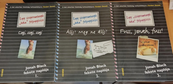 Cicer Knyvkiad - 3 db Jonah Black fekete naplja I-III. (1-3.) - Csaj, csaj, csaj + llj! Meg ne llj! + Fuss, Jonah, fuss!