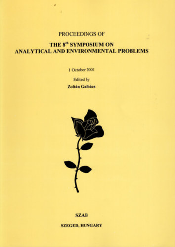 Galbcs Zoltn - The 8 th  Symposium on analytical and environmental problems 1 October 2001