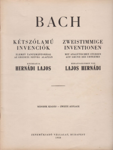 Herndi Lajos - Bach ktszlam invencik (magyar-nmet nyelv)
