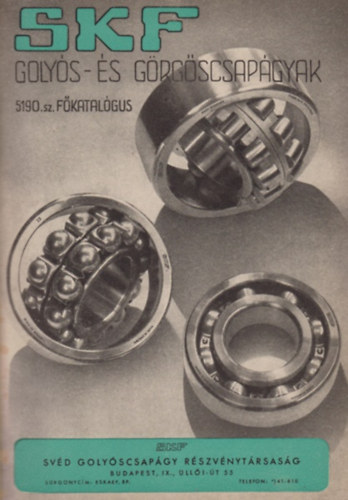 SKF Golyós- és görgőscsapágyak 5190. sz. főkatalógus