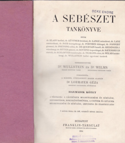 Dr. Wullstein - Dr. Wilms - A sebészet tankönyve III.