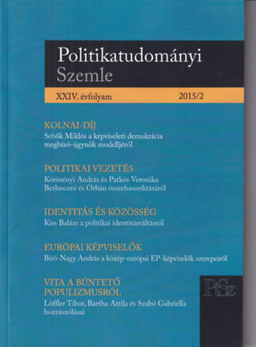 Boda Zsolt (szerk.) - Politikatudományi szemle 2015/2