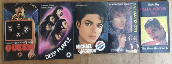 G�b�ly�s N. L�szl�, Juhani Nagy J�nos, Kapuv�ri G�bor-Seb�k J�nos Rick Sky - 5db reg�ny a rockt�rt�net nagyjair�l - Deep Purple, Queen, Michael Jackson, Led Zeppelin, Freddie Mercury �lete