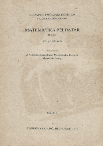 Matematika p�ldat�r II.k�tet Megold�sok (K�z�rat)