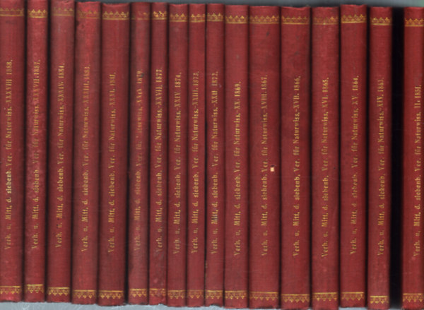 Az Erdélyi Természettudományi Egyesület anyagai és közleményei Nagyszebenben 1851-1888 (17 kötet) (német nyelvű)