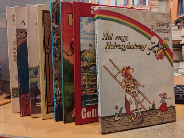 Jonathan Swfit, Rudyard Kipling, Florence Montgomery, A.I. Sarov, I. Lityinyeckij Ragyij Pogonyin - 8 db meseknyv: Hol vagy, Holvagyholvagy?; Gulliver utazsai; llatmesk; A gyermekszv rejtelmei; A borsszememberke s az egygy legnyke; A termszet, mint baromter; Mese a ltuszvirgrl; Ers mack