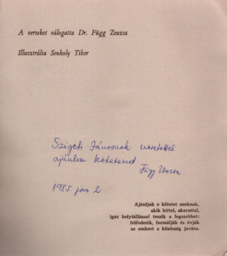 Dr. F�gg Zsuzsa - A j�v� irgalm��rt - v�logat�s V�ci Mih�ly verseib�l - dedik�lt