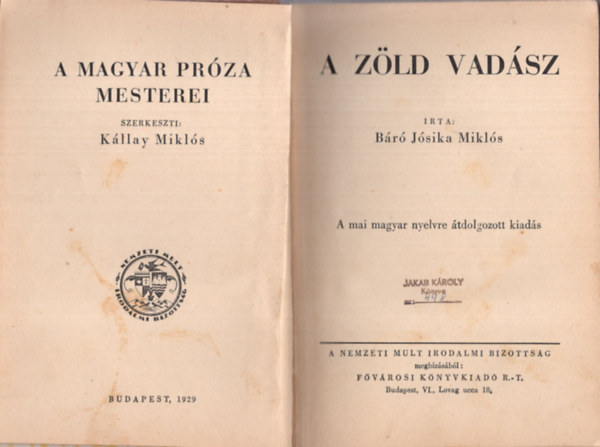 Jsika Mikls - A zld vadsz