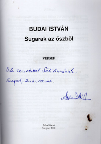 Budai Istvn - Sugarak az szbl- versek-dediklt