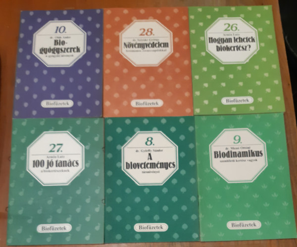 Biof�zetek: A biovetem�nyes t�rsn�v�nyei + Biodinamikus szeml�let� kert�sz vagyok + Biogy�gyszerek + Hogyan lehetek biokert�sz? + 100 j� tan�cs a biokert�szeknek + N�v�nyv�delem feromonos rovarcsapd�kkal