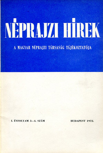 Nprajzi hrek (1972. I. vfolyam 3-4. szm)
