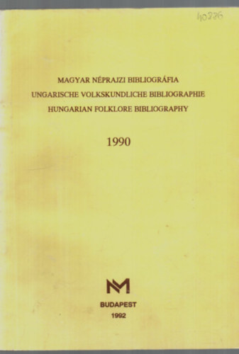 Cserbk Andrs szerk. - Magyar nprajzi bibliogrfia 1990