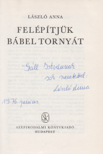 L�szl� Anna - Fel�p�tj�k B�bel torny�t