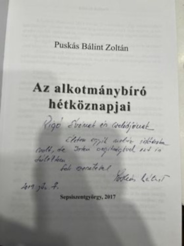 Pusks Blint Zoltn - Az alkotmnybr htkznapjai