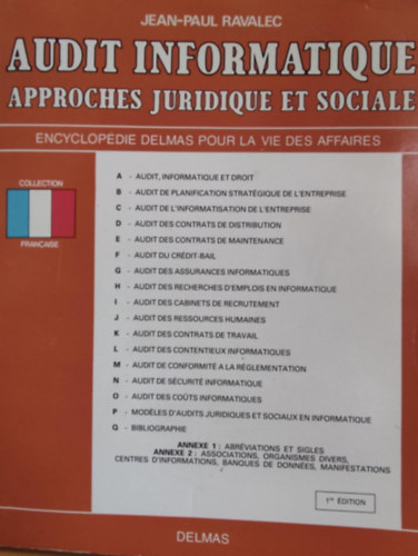 Jean-Paul Ravalec - Audit Informatique - Approches Juridique et Sociale (Encyclopdie delmas por la vie des affaires