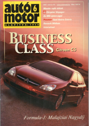 Supák Tibor - 4 db Autó motor 2001/március 20. + 2001/május 2. + 2001/május 15. + 2001/május 29.