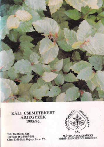 K�li Csemetekert �rjegyz�k 1995/96
