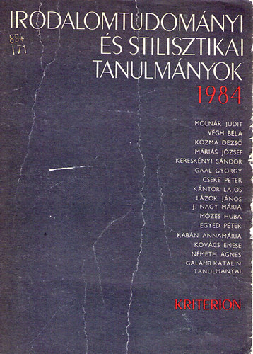 Irodalomtudom�nyi �s stilisztikai tanulm�nyok 1981