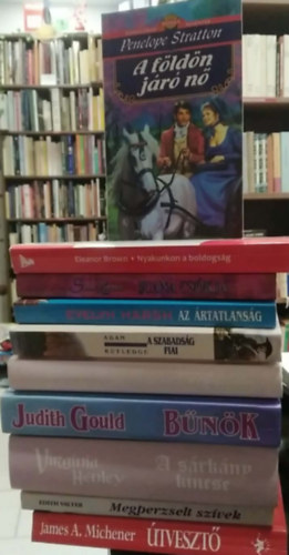 Penelope Stratton, Sindey Lawrence, Evelyn Marsh, Adam Rutledge, Jennifer Blake, Judith Gould, Virginia Henley, Edith Walter, James A. Michener Eleanor Brown - 10 db-os KÖNYVMENTŐ AJÁNLAT, romantika: Útvesztő+ Megperzselt szívek+ A sárkány kincse+ Bűnök+ A kalóz+ A szabadság fiai+ Az ártatlanság+ Juana csókja+ Nyakunkon a boldogság+ A földön járó nő