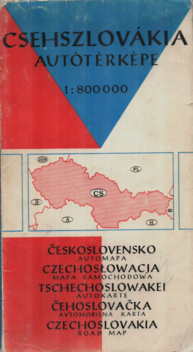 Csehszlovákia autótérképe 1 : 800000.