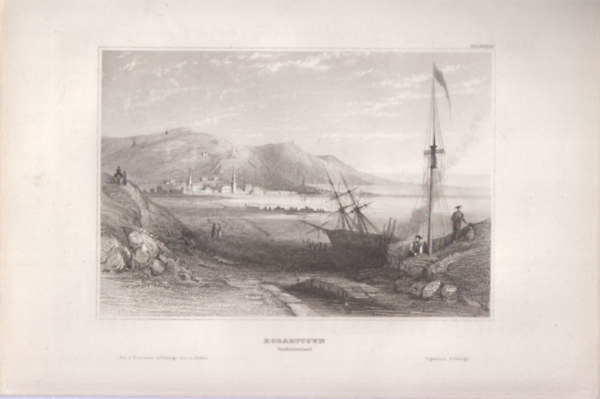 Hobarttown (Tazmnia fvrosa, Ausztrlia) (16x23,5 cm mret eredeti aclmetszet, 1856-bl)