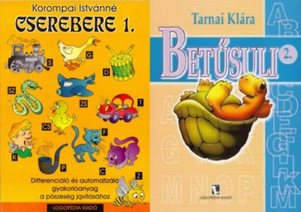 Hornyákné Tarnai Klára Korompai Istvánné - 2 db könyv a Logopédia kiadótól: + Cserebere 1. - Differenciáló és automatizáló gyakorlóanyag a pöszeség javításához 1-4 o. + Betűsuli 2. - Képességfejlesztő feladatgyűjtemény kisiskolásoknak a nagybetűk tanulásához