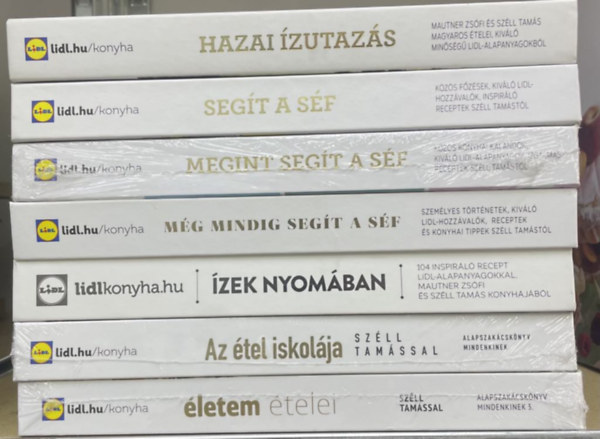 Szll Tams Mautner Zsfi - 7 db Lidl szakcsknyv - Hazai zutazs, Segt a sf, Megint segt a sf, Mg mindig segt a sf,zek nyomban, Az tel iskolja,letem telei