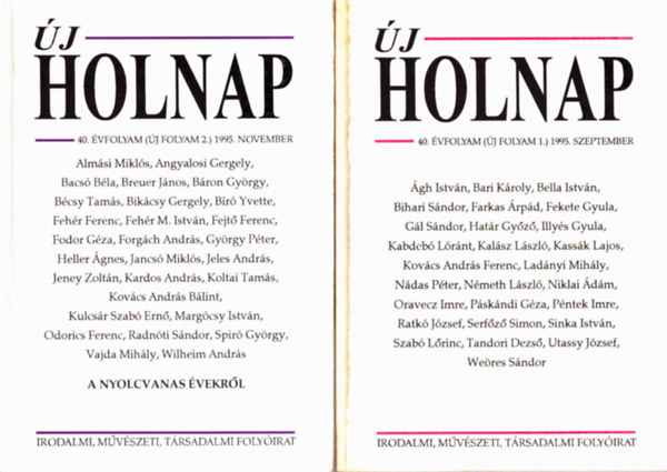 Kabdeb Lrnt  (szerk.) - j holnap 40. vfolyam 1995. szeptember, november